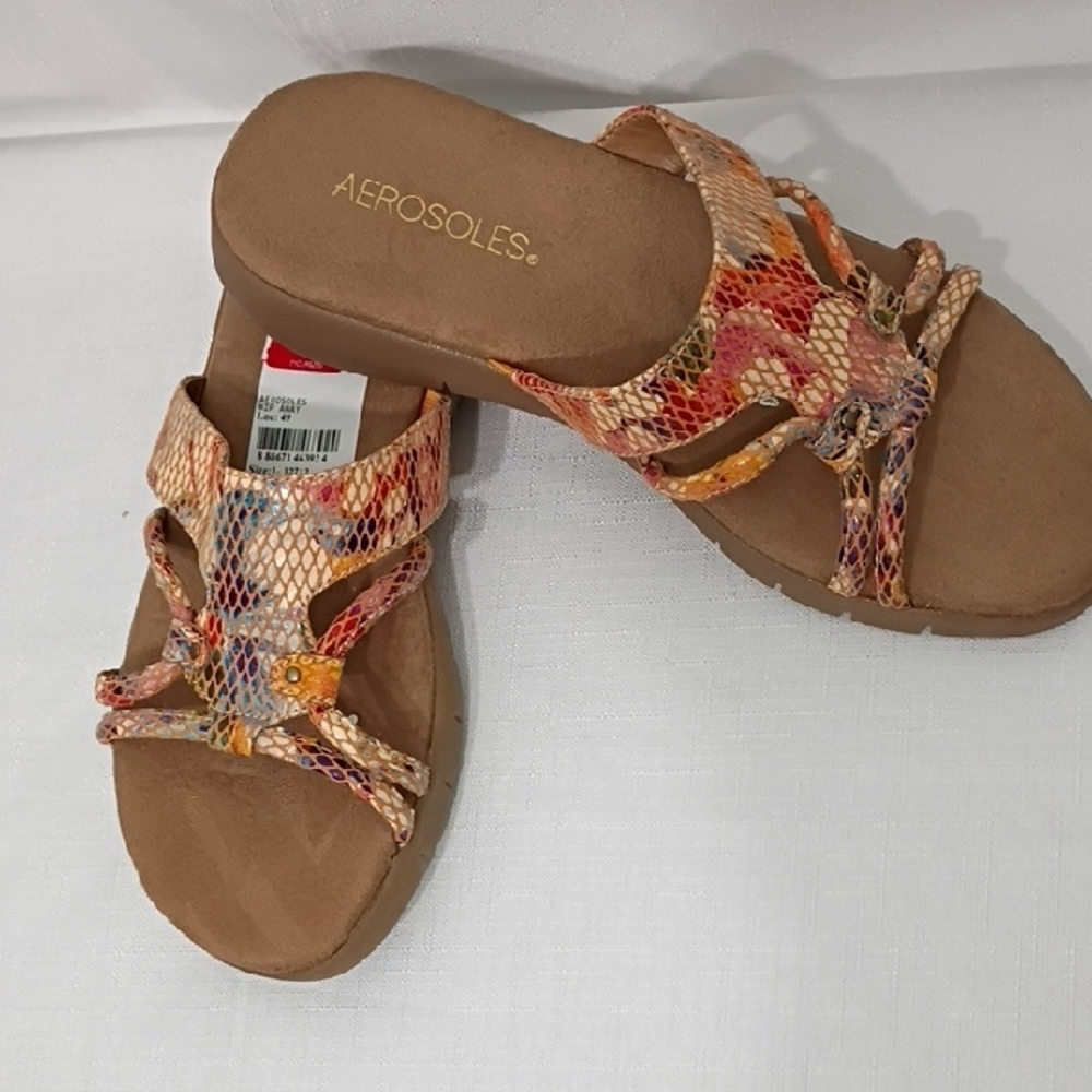 AEROSOLES Women's Colorful Slide Sandals Size 6.5
